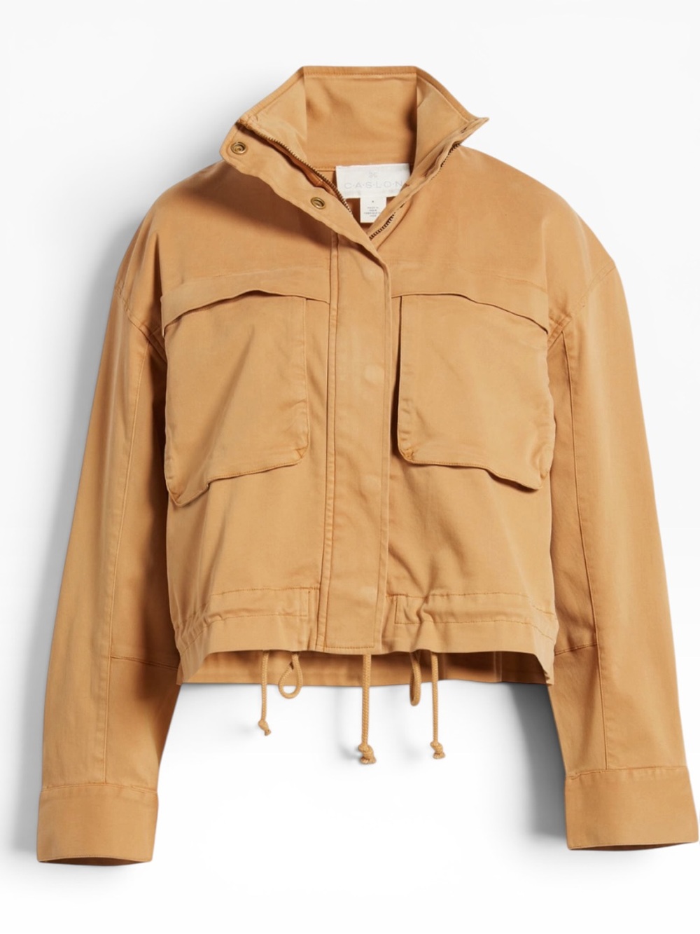 Caslon Crop Utility Jacket Tan Sugar Size XS